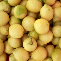 fresh lemons closeup, background