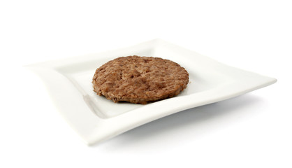patty on a white plate