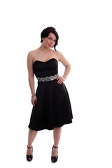 Cute twenties girl in a black dress