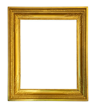 old  gold frame over white