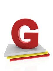 letter G on books