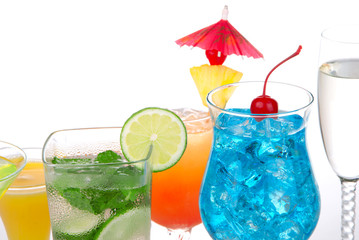 Popular cocktails drinks with alcohol mojito blue hawaiian