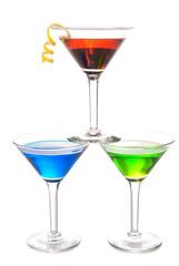 Colorful Martini Cocktails drink composition