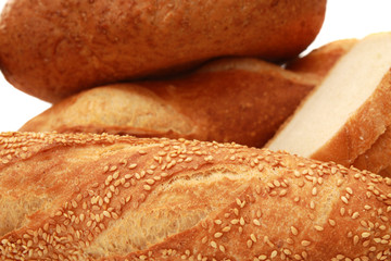 Bread on a white background.