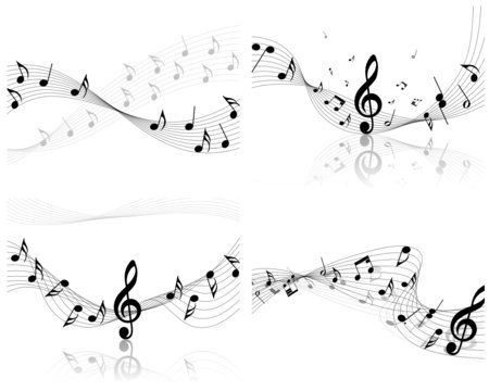 musical notes backgrounds set