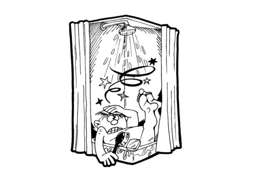Dusche ausgerutscht
