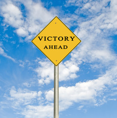 Road sign to victory