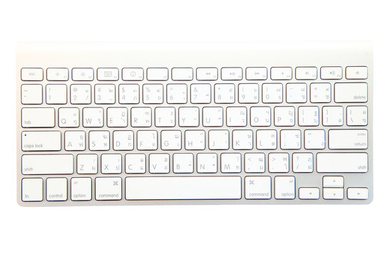 white bluetooth modern keyboard