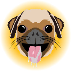 Sloppy kiss cheeky puppy