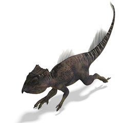 Dinosaur Archaeoceratops. 3D rendering with clipping path and