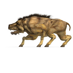 Dinosaur Daeodon Dinohyus. 3D rendering with clipping path and