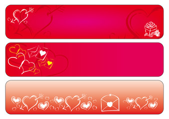 striscioni di San Valentino con cuori