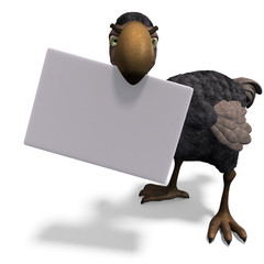very funny toon Dodo-bird. 3D rendering with clipping path and © Ralf Kraft