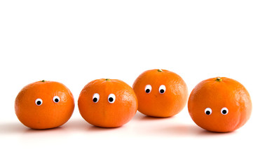 Mandarinen mit Augen