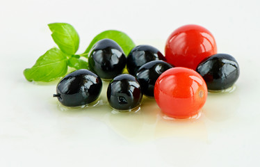 Olives and tomatoes