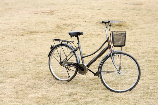 Bicycle on gass field