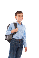 Fototapeta premium School kid with backpack