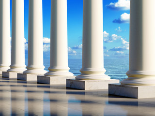 ancient columns at coast