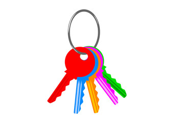 Keys on a white background