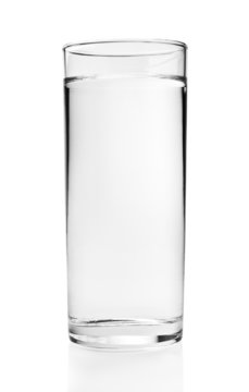 Full glass of water isolated on white background