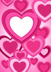 Illustration of decorative hearts