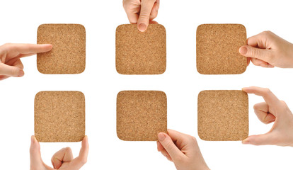 Empty cork in the hands