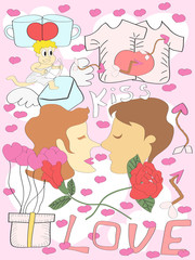 colorful doodle Valentine's Day background