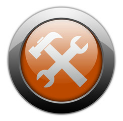 Obraz premium Orange Metallic Orb Button 