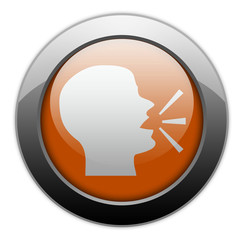 Orange Metallic Orb Button 