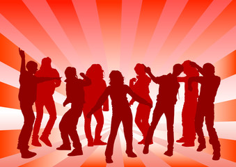 Obraz na płótnie Canvas Dancing people in nightclub