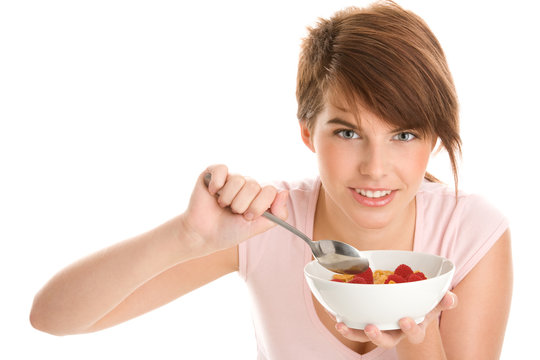 Young Woman Eating Muesli