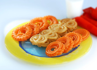 Jalebi & Imerti with Milk Glass