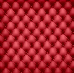 Red leather upholstery. Vector Illustration.