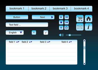 Blue web template / elements - vector illustration