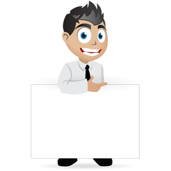 Homme d'affaire avec pancarte