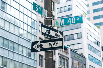 Street sign on the bright day