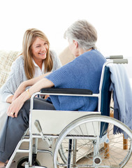 Seniors friends talking together