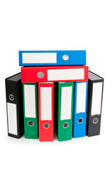 Office folders isolated on the white background