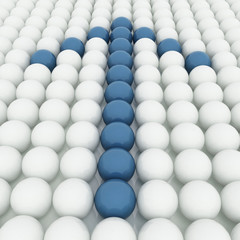 White 3D balls with blue balls