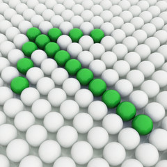 White 3D balls with green balls