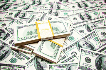Background made of many dollars