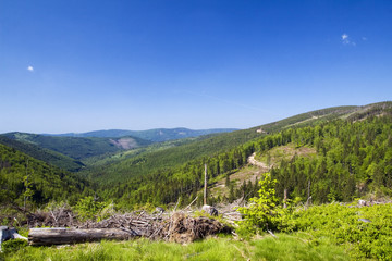 Górska panorama w polskich górach Beskidach