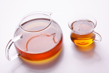 Green tea, healthy drink in table! Fresh hot tea!