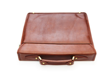 Leather case isolated on the white background