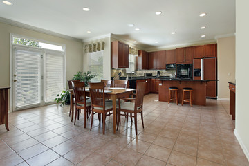 Large kitchen with eating area