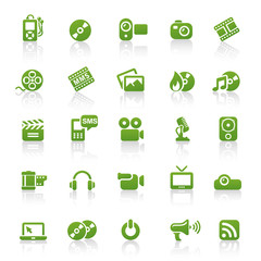 Green Web Icons - obrazy, fototapety, plakaty