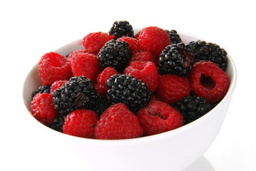 Raspberries and blackberries
