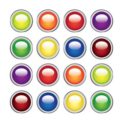 color glossy web buttons - illustration