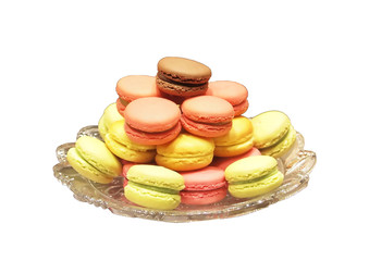 Colorful Macaroons with Isolates white Background