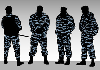 Police patrol in camouflage